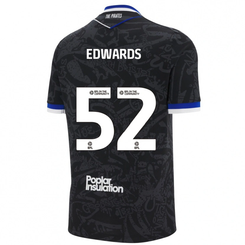 Danxen Dětské Max Edwards #52 Černá Bílá Daleko Hráčské Dresy 2025/26 Dres