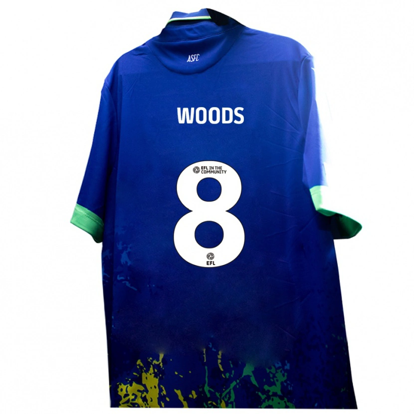 Danxen Dětské Ben Woods #8 Modrá Žlutá Daleko Hráčské Dresy 2025/26 Dres