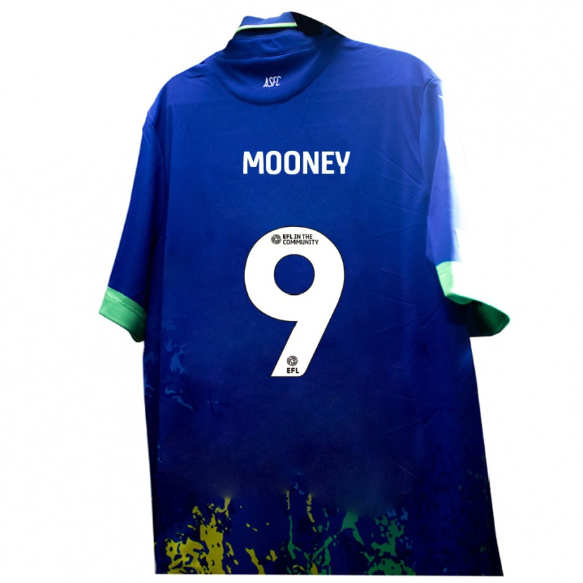 Danxen Dětské Kelsey Mooney #9 Modrá Žlutá Daleko Hráčské Dresy 2025/26 Dres