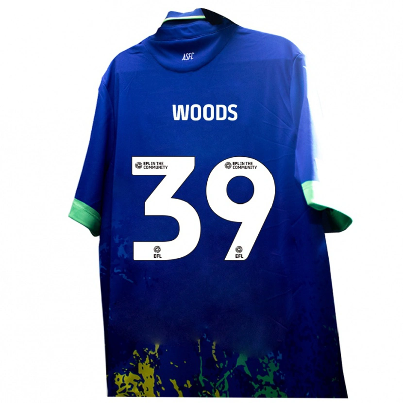 Danxen Dětské Josh Woods #39 Modrá Žlutá Daleko Hráčské Dresy 2025/26 Dres