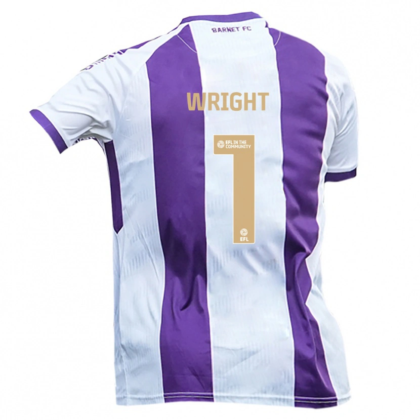 Danxen Dětské Joe Wright #1 Bílá Fialová Daleko Hráčské Dresy 2025/26 Dres
