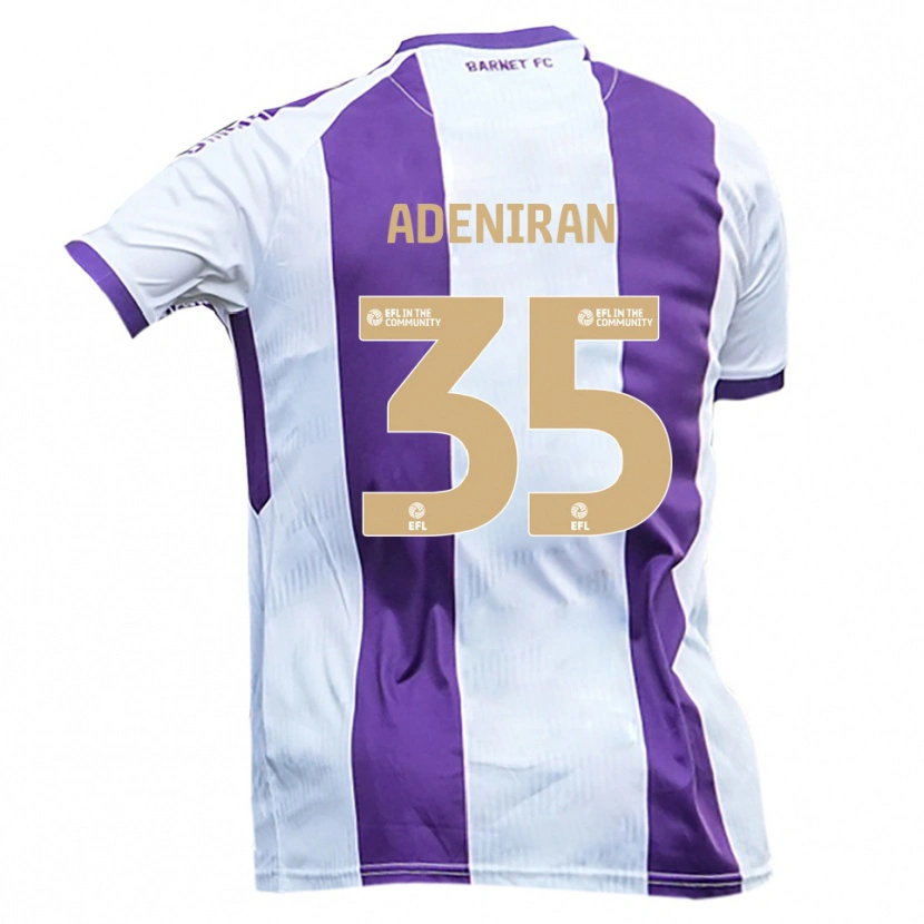 Danxen Dětské Dennis Adeniran #35 Bílá Fialová Daleko Hráčské Dresy 2025/26 Dres