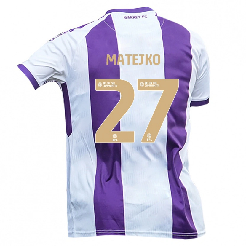 Danxen Dětské Patrick Matejko #27 Bílá Fialová Daleko Hráčské Dresy 2025/26 Dres