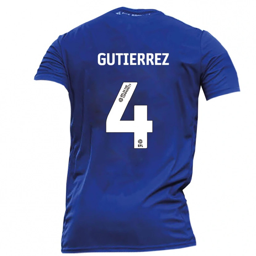 Danxen Dětské William Gutierrez #4 Modrá Bílá Daleko Hráčské Dresy 2025/26 Dres
