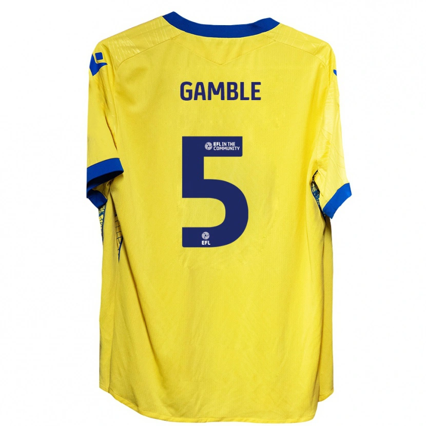 Danxen Dětské Niamh Gamble #5 Žlutá Modrá Daleko Hráčské Dresy 2025/26 Dres
