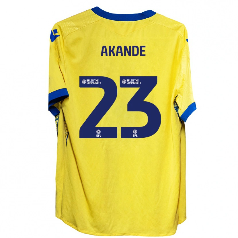 Danxen Dětské Adrian Akande #23 Žlutá Modrá Daleko Hráčské Dresy 2025/26 Dres