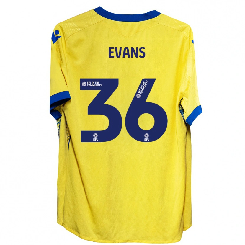 Danxen Dětské Makise Evans #36 Žlutá Modrá Daleko Hráčské Dresy 2025/26 Dres