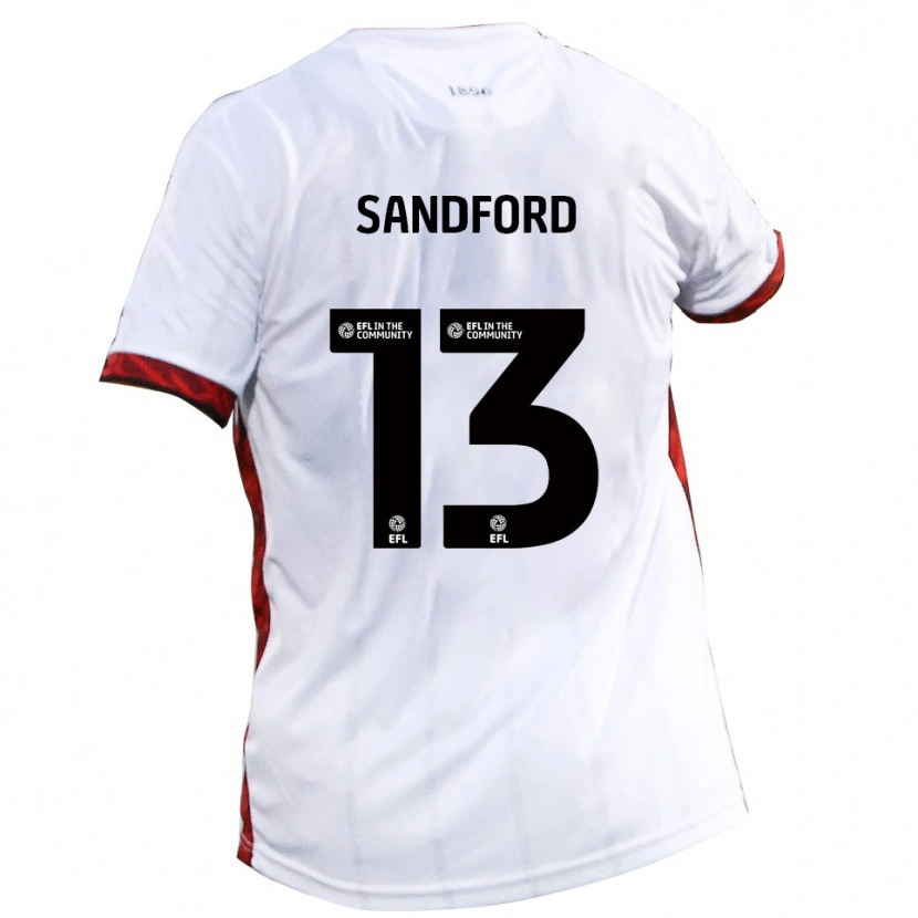 Danxen Dětské Ryan Sandford #13 Bílá Červená Černá Daleko Hráčské Dresy 2025/26 Dres