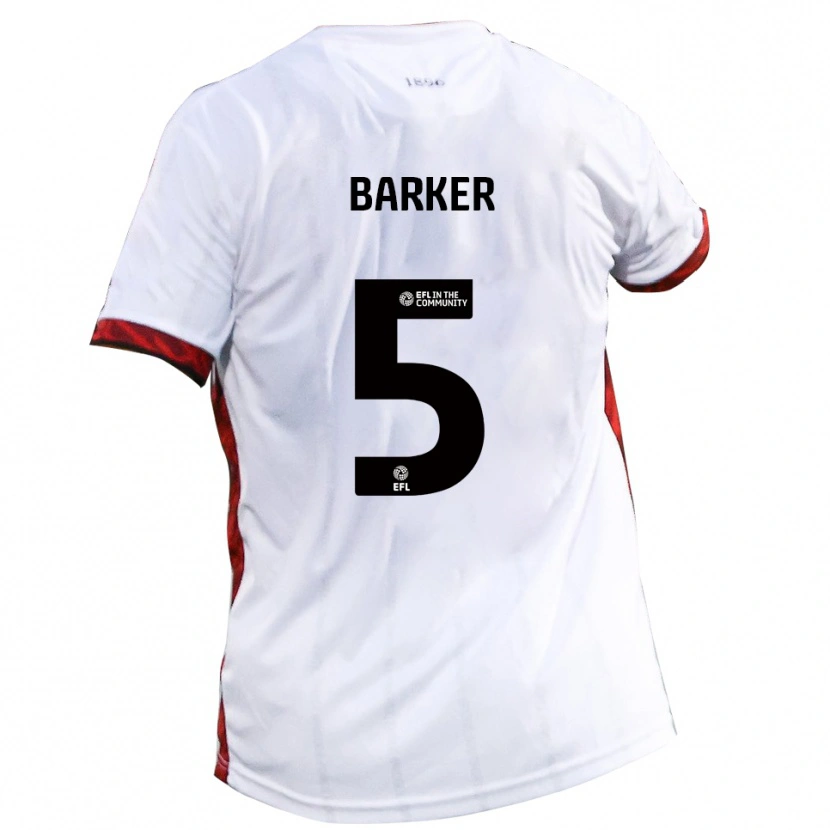 Danxen Dětské Charlie Barker #5 Bílá Červená Černá Daleko Hráčské Dresy 2025/26 Dres