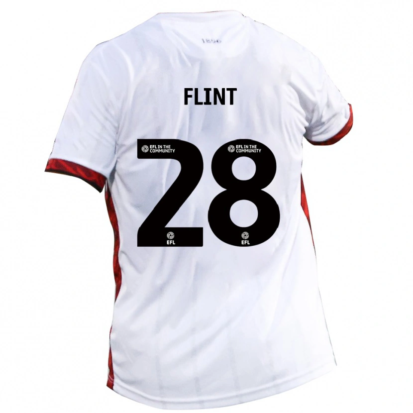 Danxen Dětské Josh Flint #28 Bílá Červená Černá Daleko Hráčské Dresy 2025/26 Dres