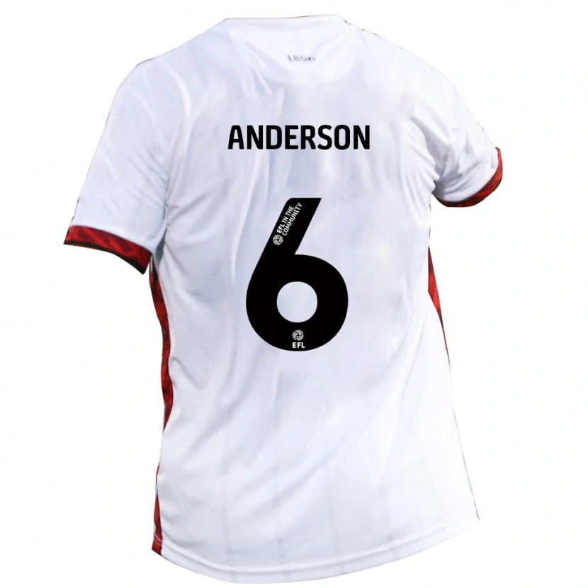 Danxen Dětské Max Anderson #6 Bílá Červená Černá Daleko Hráčské Dresy 2025/26 Dres