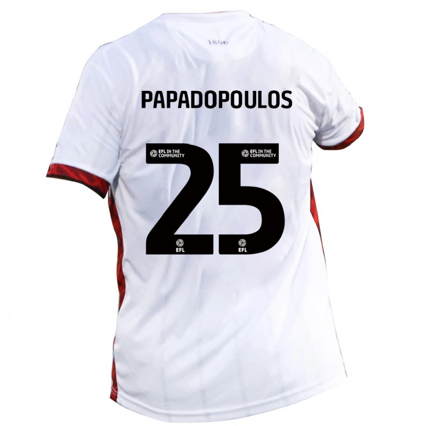 Danxen Dětské Antony Papadopoulos #25 Bílá Červená Černá Daleko Hráčské Dresy 2025/26 Dres