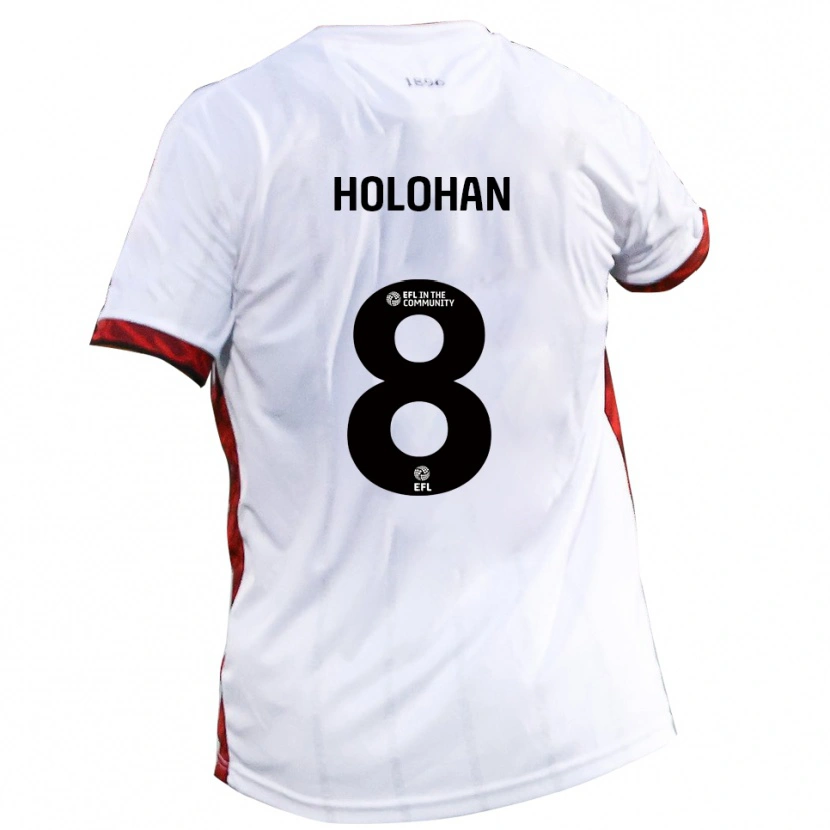 Danxen Dětské Gavan Holohan #8 Bílá Červená Černá Daleko Hráčské Dresy 2025/26 Dres