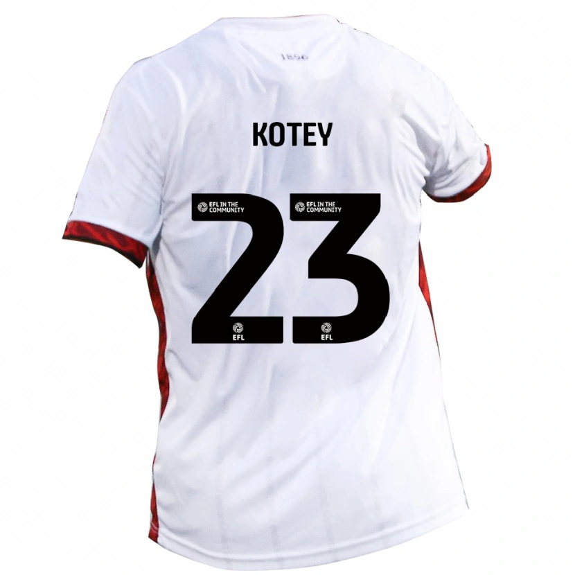 Danxen Dětské Fate Kotey #23 Bílá Červená Černá Daleko Hráčské Dresy 2025/26 Dres