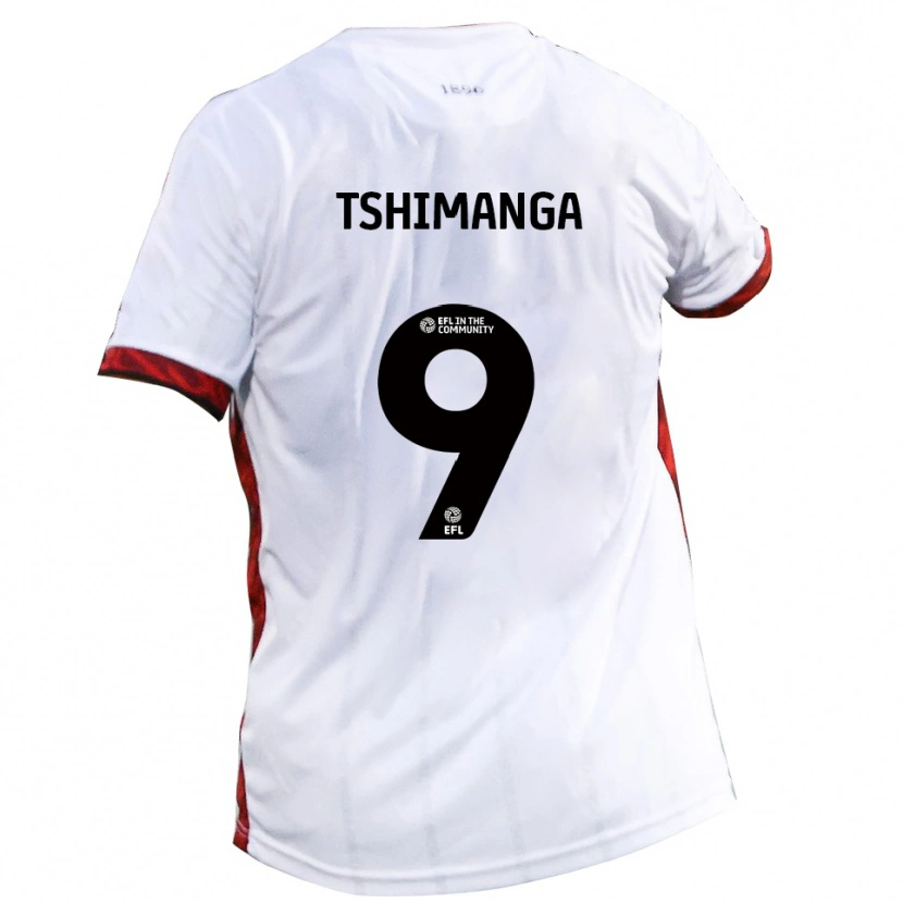 Danxen Dětské Kabongo Tshimanga #9 Bílá Červená Černá Daleko Hráčské Dresy 2025/26 Dres