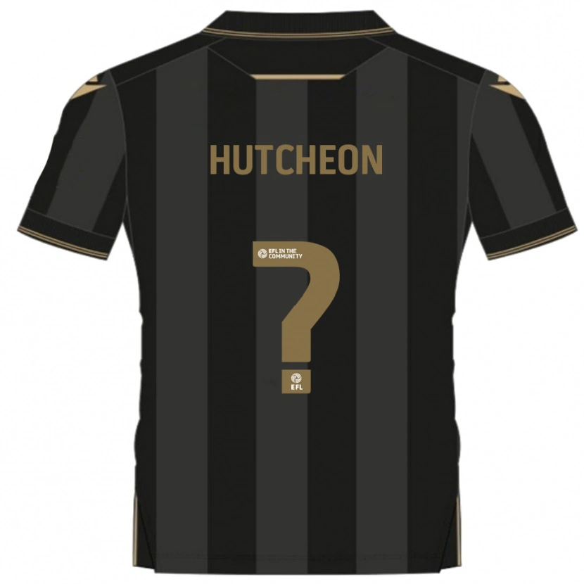 Danxen Dětské George Hutcheon #0 Černá Zlatá Daleko Hráčské Dresy 2025/26 Dres