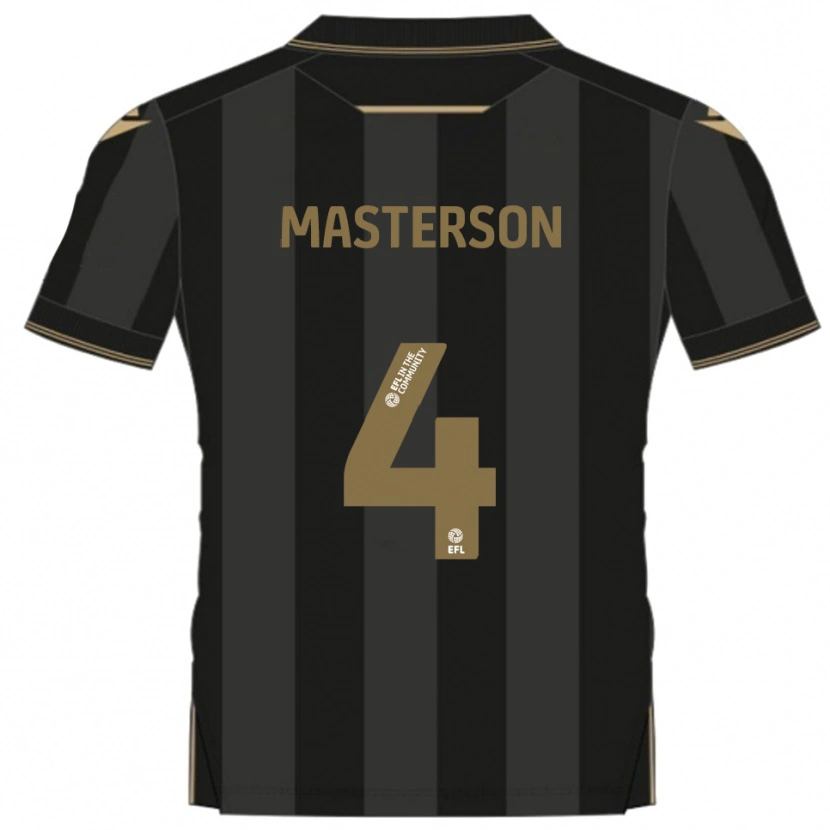 Danxen Dětské Conor Masterson #4 Černá Zlatá Daleko Hráčské Dresy 2025/26 Dres
