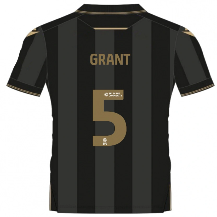 Danxen Dětské Nayan Grant #5 Černá Zlatá Daleko Hráčské Dresy 2025/26 Dres