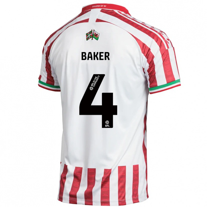 Danxen Dětské Matthew Baker #4 Červená Bílá Daleko Hráčské Dresy 2025/26 Dres