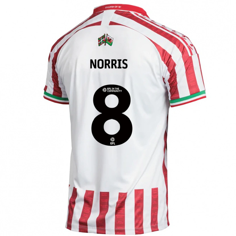 Danxen Dětské Jac Norris #8 Červená Bílá Daleko Hráčské Dresy 2025/26 Dres