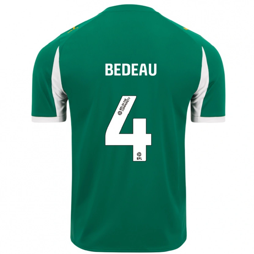 Danxen Dětské Jacob Bedeau #4 Zelená Bílá Daleko Hráčské Dresy 2025/26 Dres