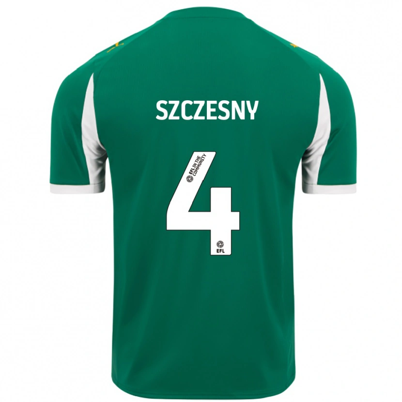 Danxen Dětské Nikos Szczesny #4 Zelená Bílá Daleko Hráčské Dresy 2025/26 Dres