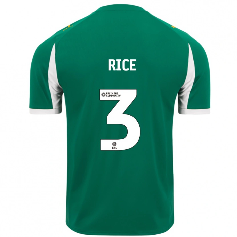 Danxen Dětské Alfie Rice #3 Zelená Bílá Daleko Hráčské Dresy 2025/26 Dres