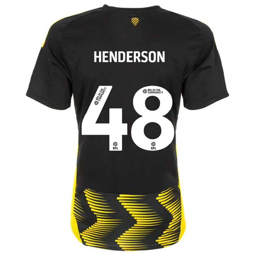 Danxen Dětské Alfie Henderson #48 Černá Žlutá Daleko Hráčské Dresy 2025/26 Dres