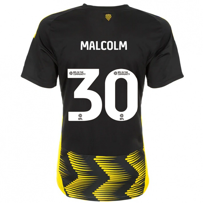 Danxen Dětské Kyrell Malcolm #30 Černá Žlutá Daleko Hráčské Dresy 2025/26 Dres