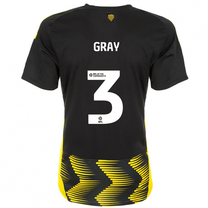 Danxen Dětské Rebecca Gray #3 Černá Žlutá Daleko Hráčské Dresy 2025/26 Dres