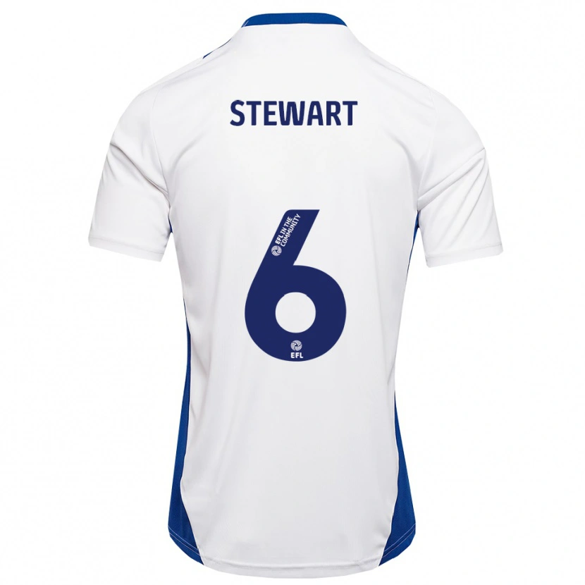 Danxen Dětské Alistair Stewart #6 Bílá Modrá Daleko Hráčské Dresy 2025/26 Dres