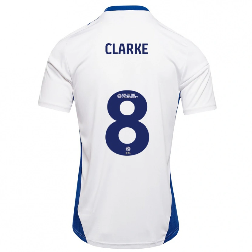 Danxen Dětské Ollie Clarke #8 Bílá Modrá Daleko Hráčské Dresy 2025/26 Dres