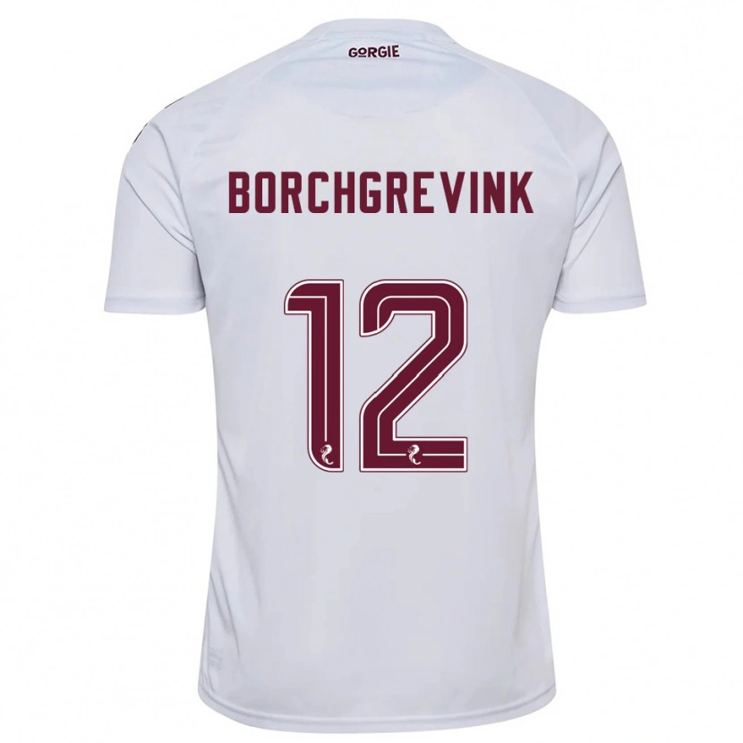 Danxen Dětské Christian Borchgrevink #12 Bílá Vínová Daleko Hráčské Dresy 2025/26 Dres