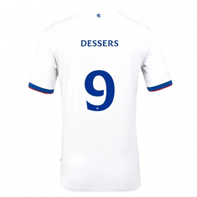 Danxen Dětské Cyriel Dessers #9 Bílá Červená Modrá Daleko Hráčské Dresy 2025/26 Dres