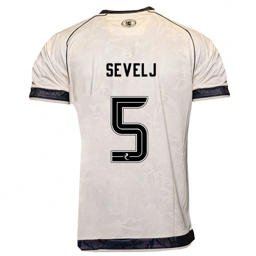 Danxen Dětské Vicko Sevelj #5 Bílá Černá Daleko Hráčské Dresy 2025/26 Dres