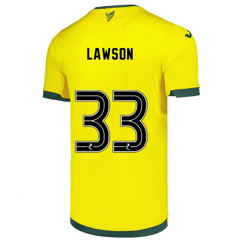 Danxen Dětské Poppy Lawson #33 Žlutá Zelená Daleko Hráčské Dresy 2025/26 Dres