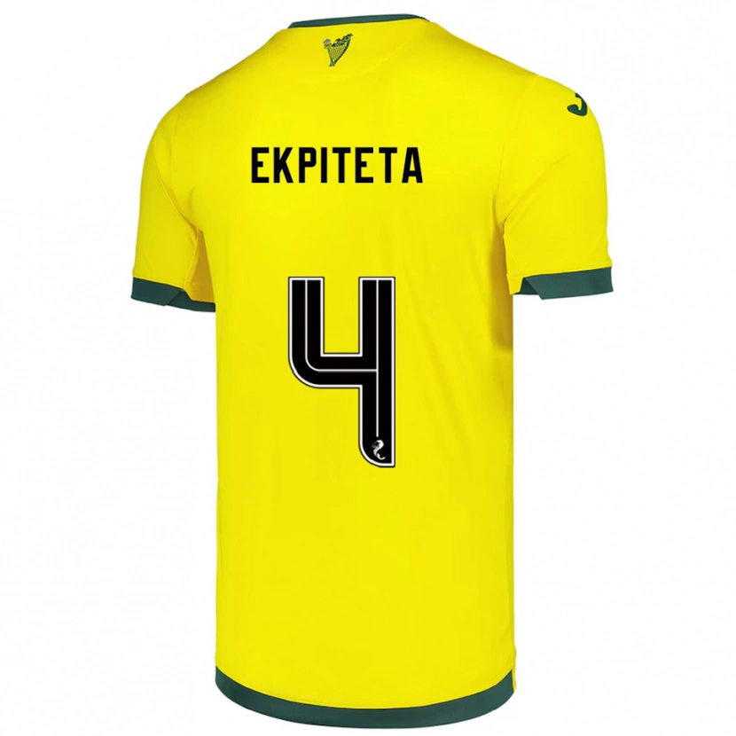 Danxen Dětské Marvin Ekpiteta #4 Žlutá Zelená Daleko Hráčské Dresy 2025/26 Dres