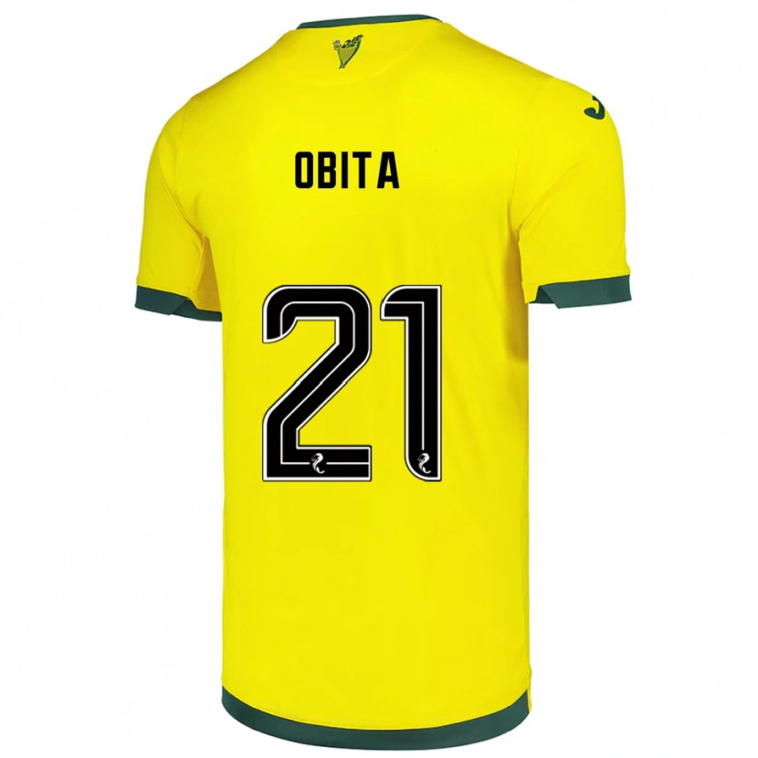 Danxen Dětské Jordan Obita #21 Žlutá Zelená Daleko Hráčské Dresy 2025/26 Dres