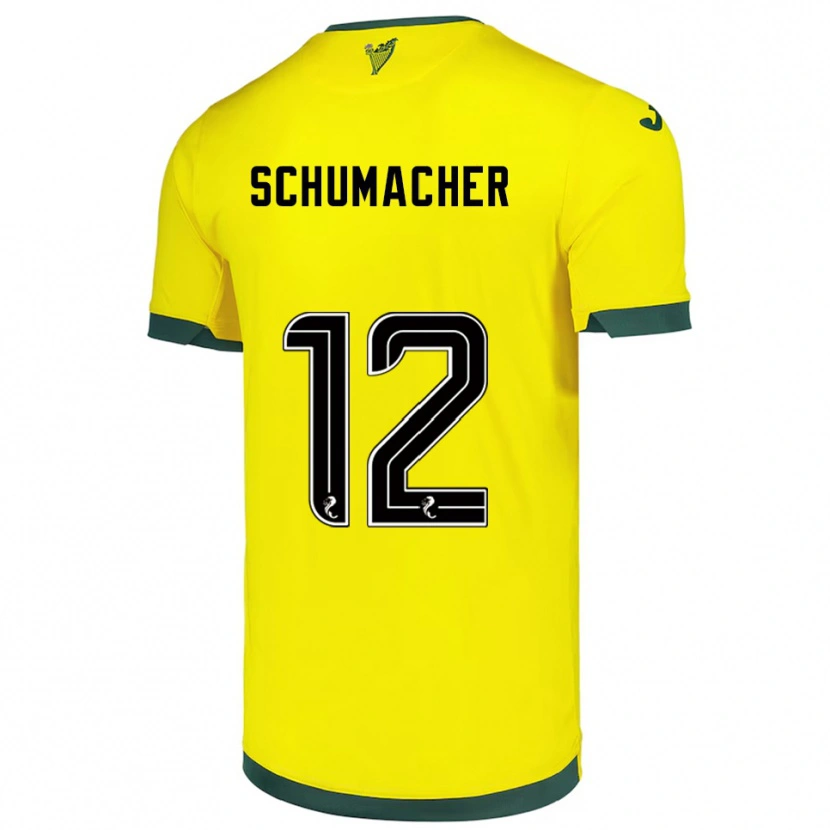Danxen Dětské Noa Schumacher #12 Žlutá Zelená Daleko Hráčské Dresy 2025/26 Dres