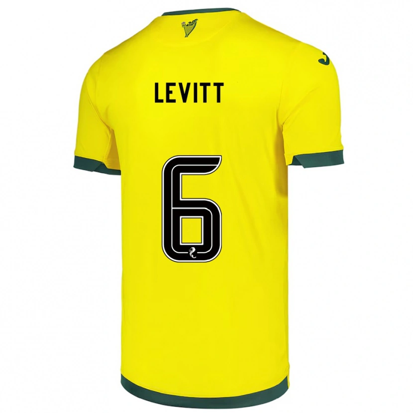 Danxen Dětské Dylan Levitt #6 Žlutá Zelená Daleko Hráčské Dresy 2025/26 Dres