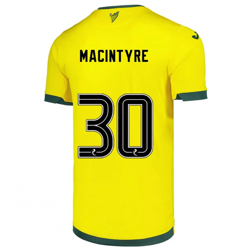 Danxen Dětské Jacob Macintyre #30 Žlutá Zelená Daleko Hráčské Dresy 2025/26 Dres