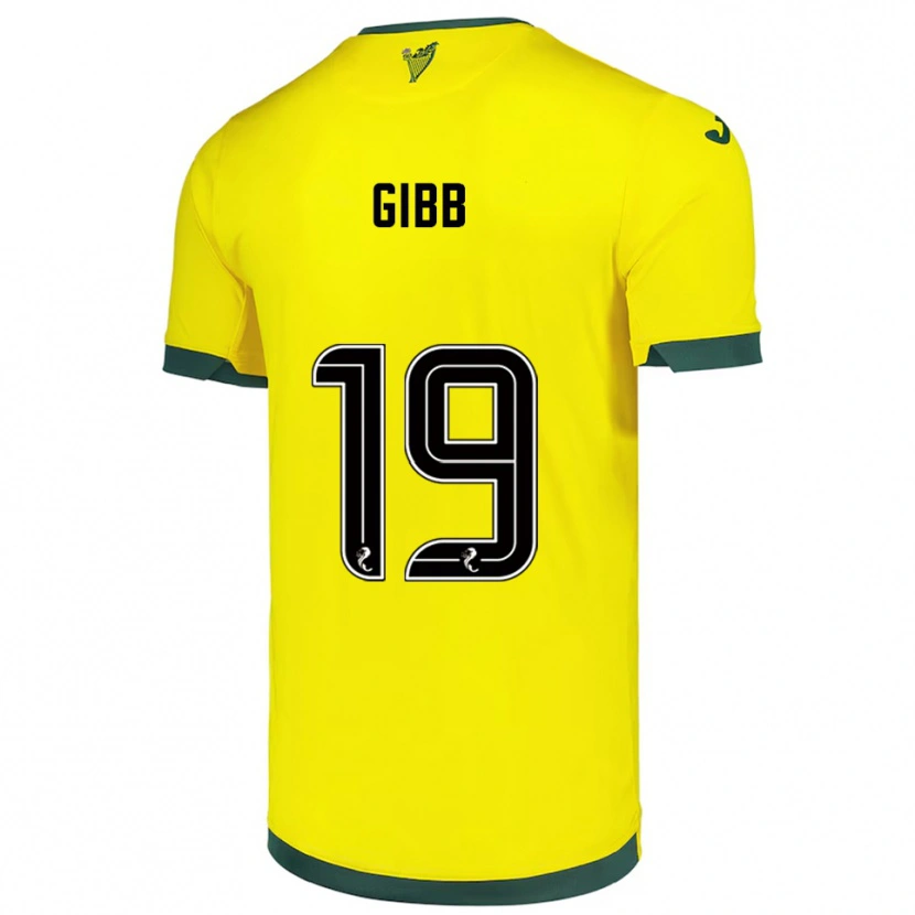 Danxen Dětské Caley Gibb #19 Žlutá Zelená Daleko Hráčské Dresy 2025/26 Dres