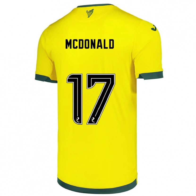 Danxen Dětské Josh Mcdonald #17 Žlutá Zelená Daleko Hráčské Dresy 2025/26 Dres