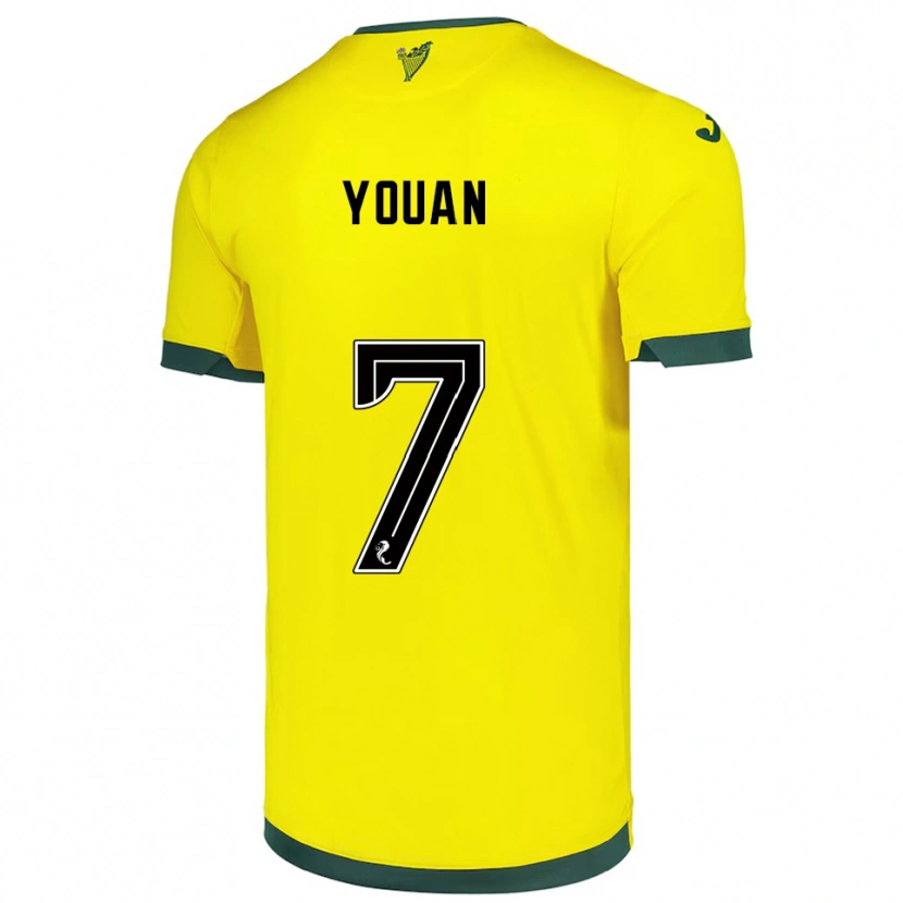 Danxen Dětské Élie Youan #7 Žlutá Zelená Daleko Hráčské Dresy 2025/26 Dres