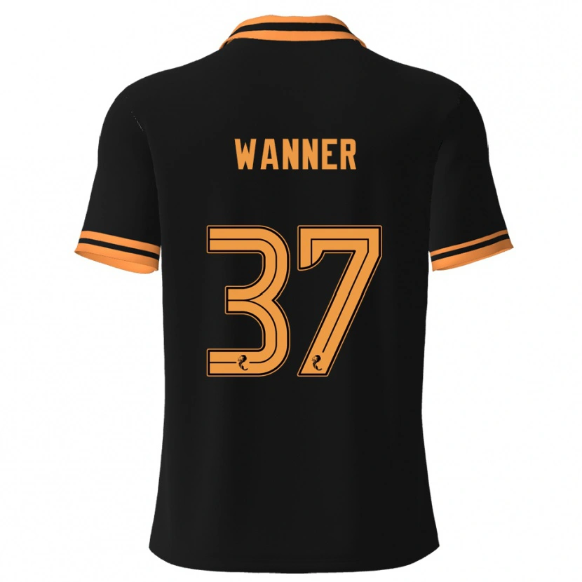 Danxen Dětské Jannik Wanner #37 Černá Žlutá Daleko Hráčské Dresy 2025/26 Dres