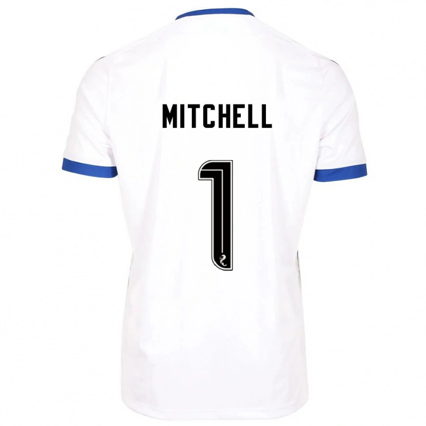Danxen Dětské Ellie Mitchell #1 Bílá Modrá Daleko Hráčské Dresy 2025/26 Dres