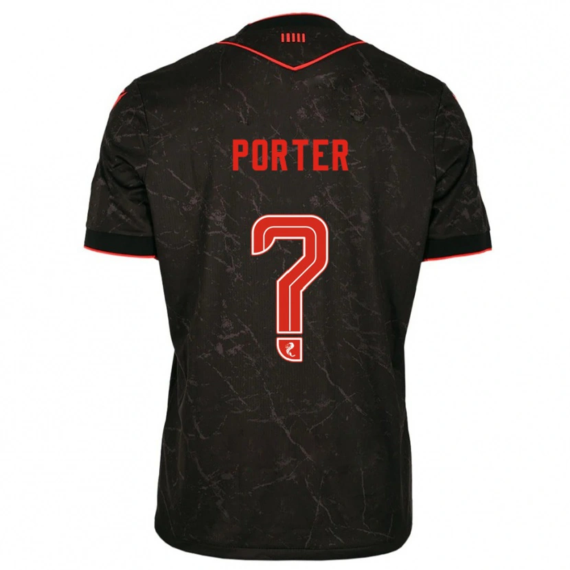 Danxen Dětské Ryan Porter #0 Černá Červená Daleko Hráčské Dresy 2025/26 Dres