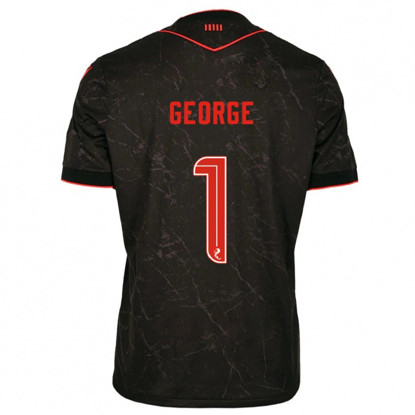Danxen Dětské Shamal George #1 Černá Červená Daleko Hráčské Dresy 2025/26 Dres