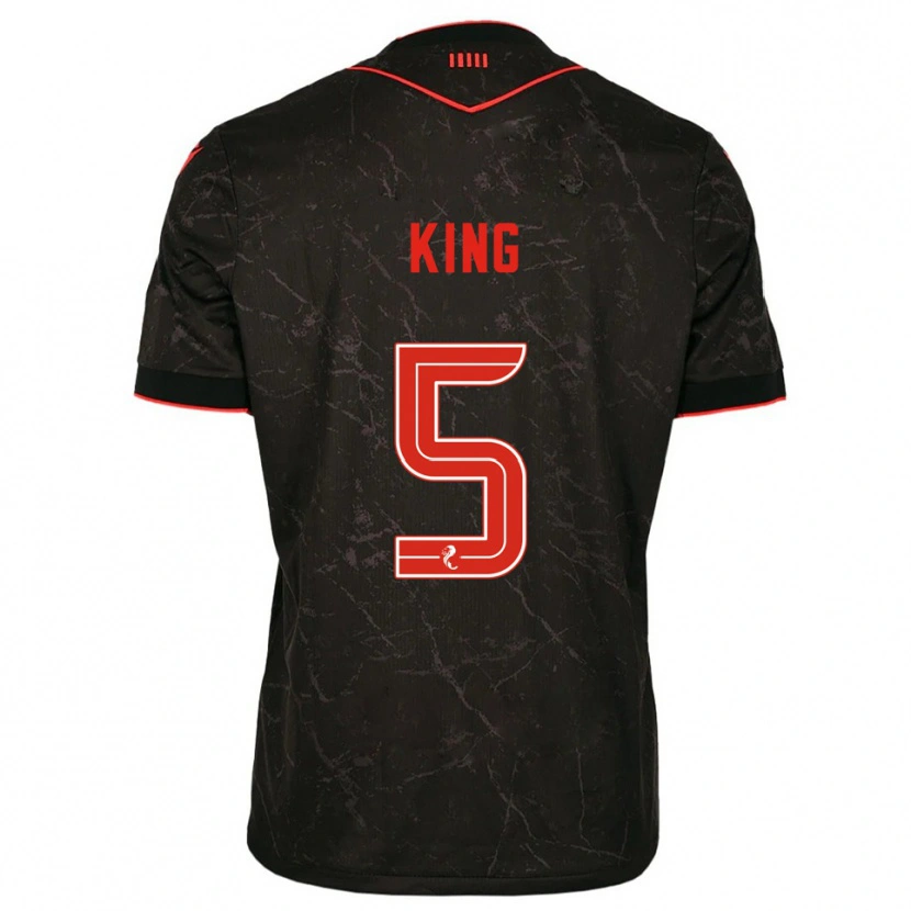 Danxen Dětské Richard King #5 Černá Červená Daleko Hráčské Dresy 2025/26 Dres