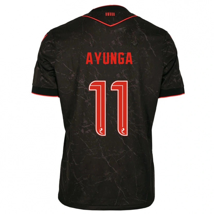 Danxen Dětské Jonah Ayunga #11 Černá Červená Daleko Hráčské Dresy 2025/26 Dres